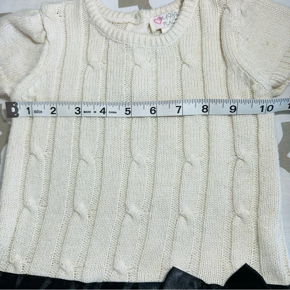 Children’s Place Sweater Dress 2T Tulle and Laced Bottom with Black Bow
